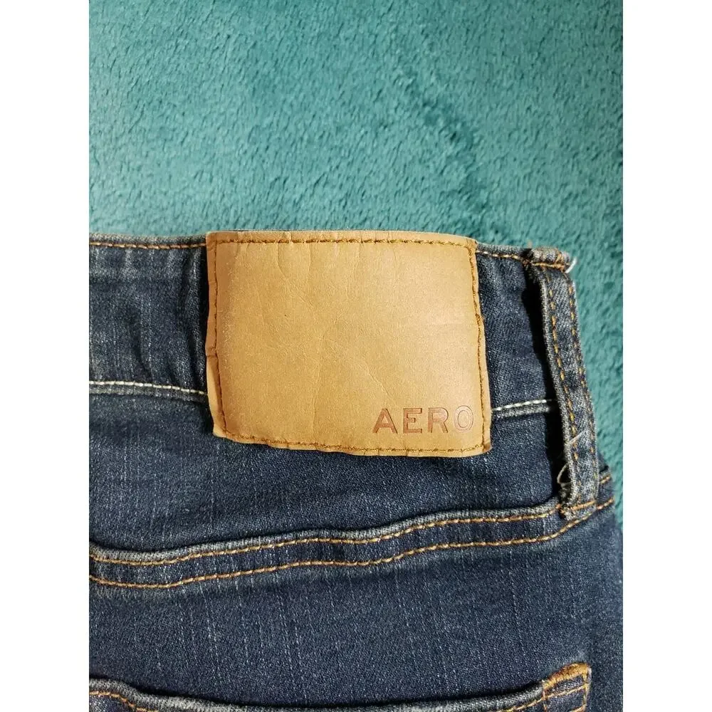 Aeropostale Jeans Size 28x32 Mens Blue Pants Stretch Denim Mid Rise Skinny